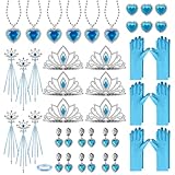 【THÈME BLEU GLACÉ HARMONISÉ】 L’ensemble des accessoires adopte une teinte bleu cristal typique de reine des neiges, avec diademe princesse, baguette et bijoux assortis pour créer un effet visuel saisissant lors de déguisement elsa, séances photos ou fêtes à thème.