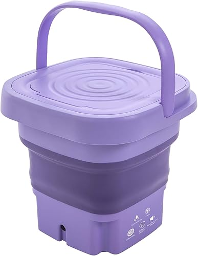 Miniatura 3 de Lavadora portátil, lavadora plegable de 8 litros con cesta de drenaje, lavadora multifuncional con 3 modos de limpieza profunda, adecuada para