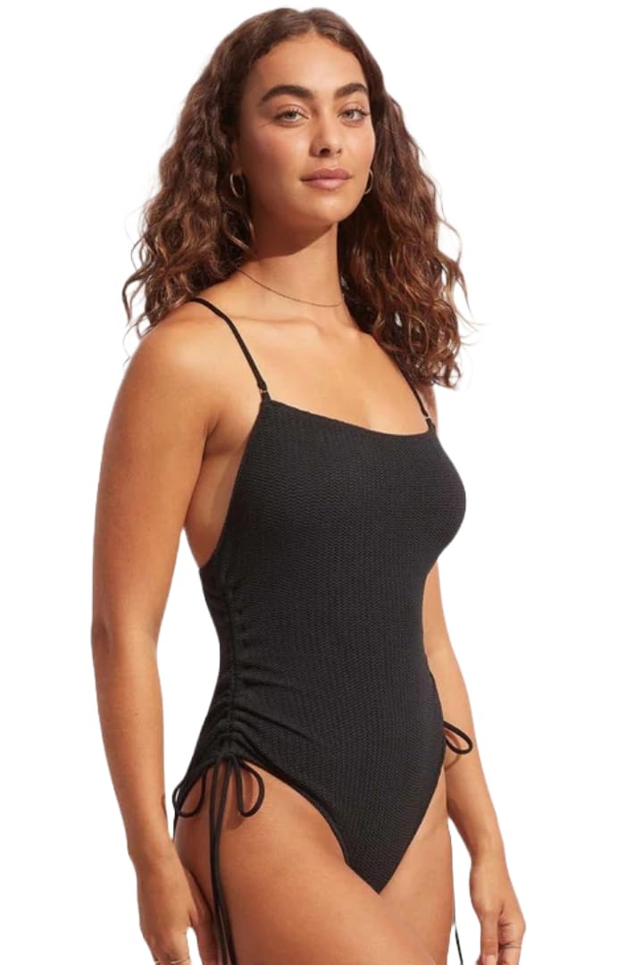 Black Scoop Neck Dive One Piece