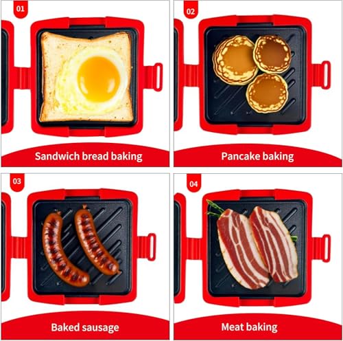Microwave Toastie Sandwich Maker with Butter Knife - Quick and Easy Cooking for Travel, Home, or Office (Orange) - Image 4