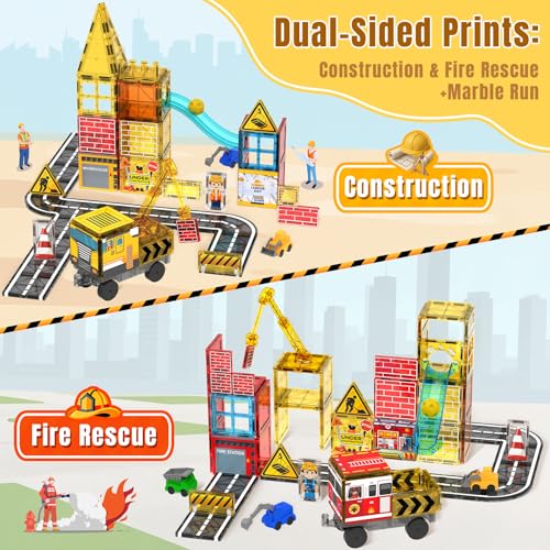 Magnetic Tiles with Crane Marble Run DROPS TO - image 2