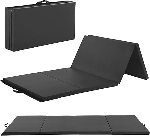 Colchoneta de gimnasia para lucha, tapete de gimnasia plegable, para interiores y exteriores, tapete de gimnasia grueso de piel sintética para