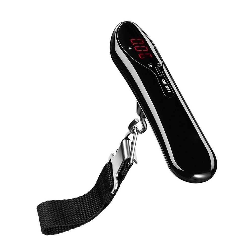 Electronic Handheld Luggage Scale, 50kg Mini Travel Scale for Shipping, High-Precision Portable Scale for Grocery Bags(Svart)
