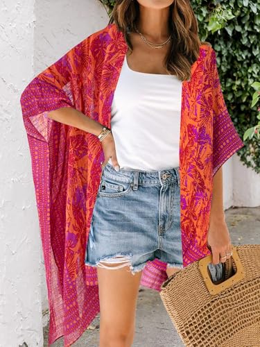 Image of Moss Rose Women Summer Bikini Kimono Bathing Suit Cover Ups for Swimwear