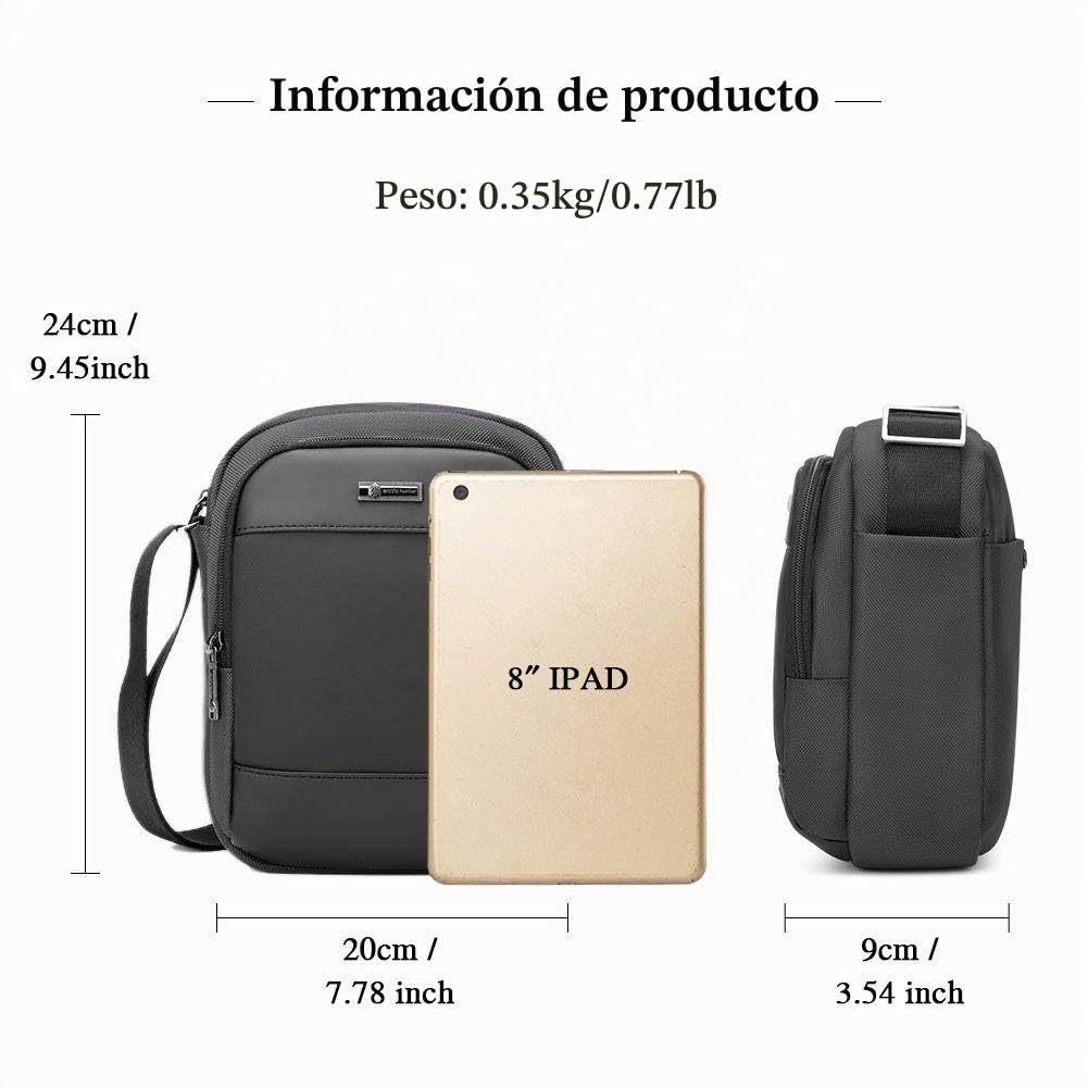 BAIGIO Bolso Hombre Bandolera Casual Bolso Hombre Pequeño Bolsa Bandolera para Deporte, Viaje, Trabajo
