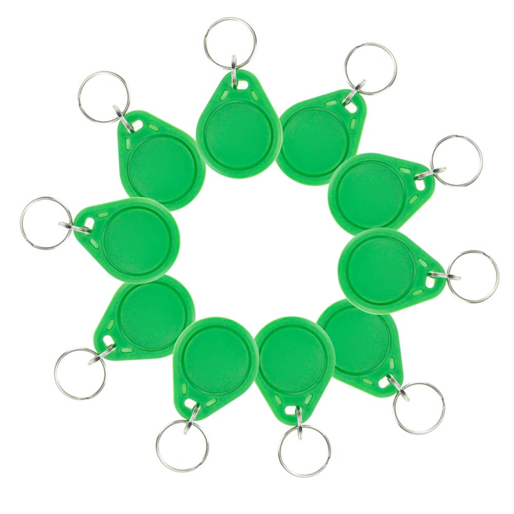(100 Unidades) Resistente al Água ABS 13,56MHz ISO14443 A MF Classic 1 K NFC RFID Token, Ilavero RFID, RFID Tag, Verde