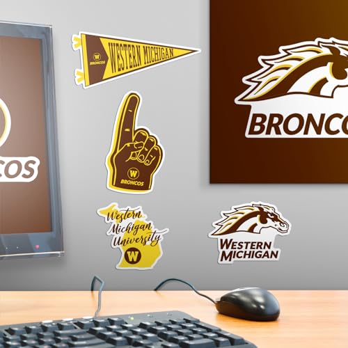 Image of Western Michigan University 9ct Vinyl Large Deluxe Stickers Variety Pack - Laptop, Water Bottle, Scrapbooking, Tablet, Skateboard, Indoor /Outdoor - Set of 9