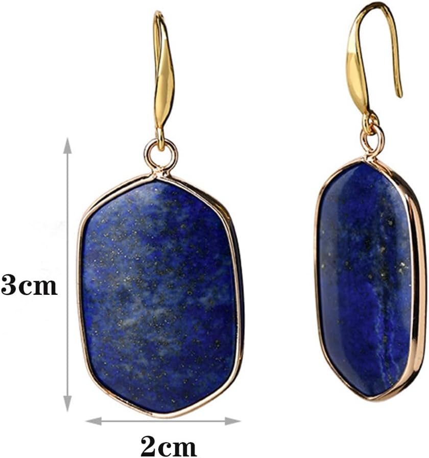 Lapis Lazuli Earrings Navy Blue Earrings for Women Blue Teardrop Dangle Earring Hook Geometry Gemstones Ear Jewelry Gift - Image 4