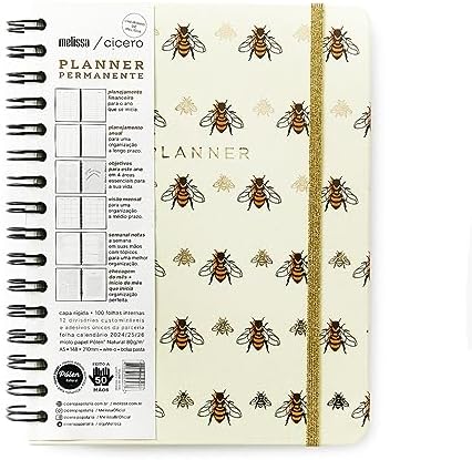 Planner Permanente Wire-O Melissa Semanal Notas A5 Favo De Abelha...