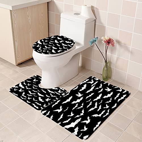URSOPET Badezimmer Set, rutschfeste Badematte und WC-Vorleger-Set, Halloween-Gothic weich, wasserabsorbierend,WC… – Bild 5