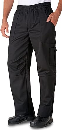 Unisex Baggy Style Men Women Chef Cook Pants Trouser with Draw String for Food Service, Bakers and Culinary Professional
