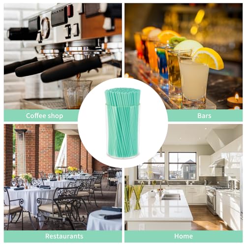 image for DLUGOPIS 500 Pcs Blue Aqua Coffee Stir Sticks Set Mint Blue Cocktail S