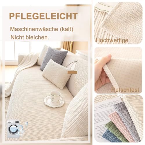 Edumov Sofa Überzug rutschfeste, Universal Sofaschoner 1 2 3 4 Sitzer, Waschbar Sofabezug Sofaüberwurf, Weiche Couchüberzug Überwurfdecken für L Form U Form Sektionssofa(Grau, 70x70cm)