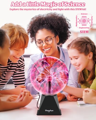 Image of Plasma Ball, 8 Inch Plasma Lamp, Touch & Sound Sensitive Plasma Globe, Theefun Plug-in Electric Ball, Nebula Thunder Lightning for Parties, Home, Kids, Bedroom, Prop, Decorations