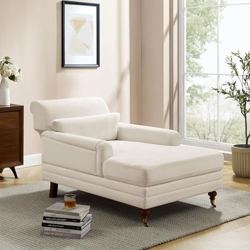 VANOMi Chaise Lounge Indoor with Adjustable 37.8" Deep Backrest Chenille