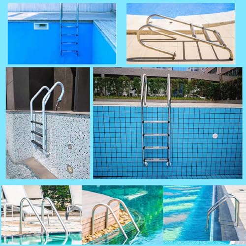 Escalera de piscina 2 peldaños acero inoxidable miniatura 5