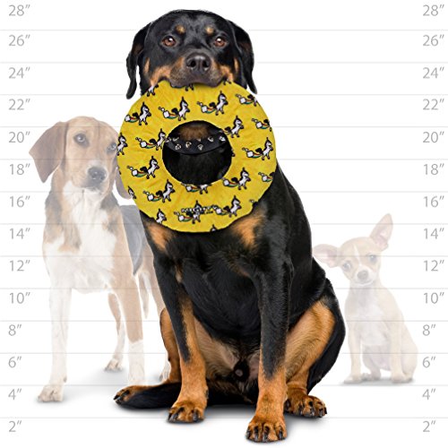 Mighty- No Stuff Ring - Yellow - Squeaky Plastic Core. 2-In-1 Toy. Made Durable, Strong & Tough. Interactive Play Dog Toy (Tug, Toss & Fetch). It Floats. #TOP4