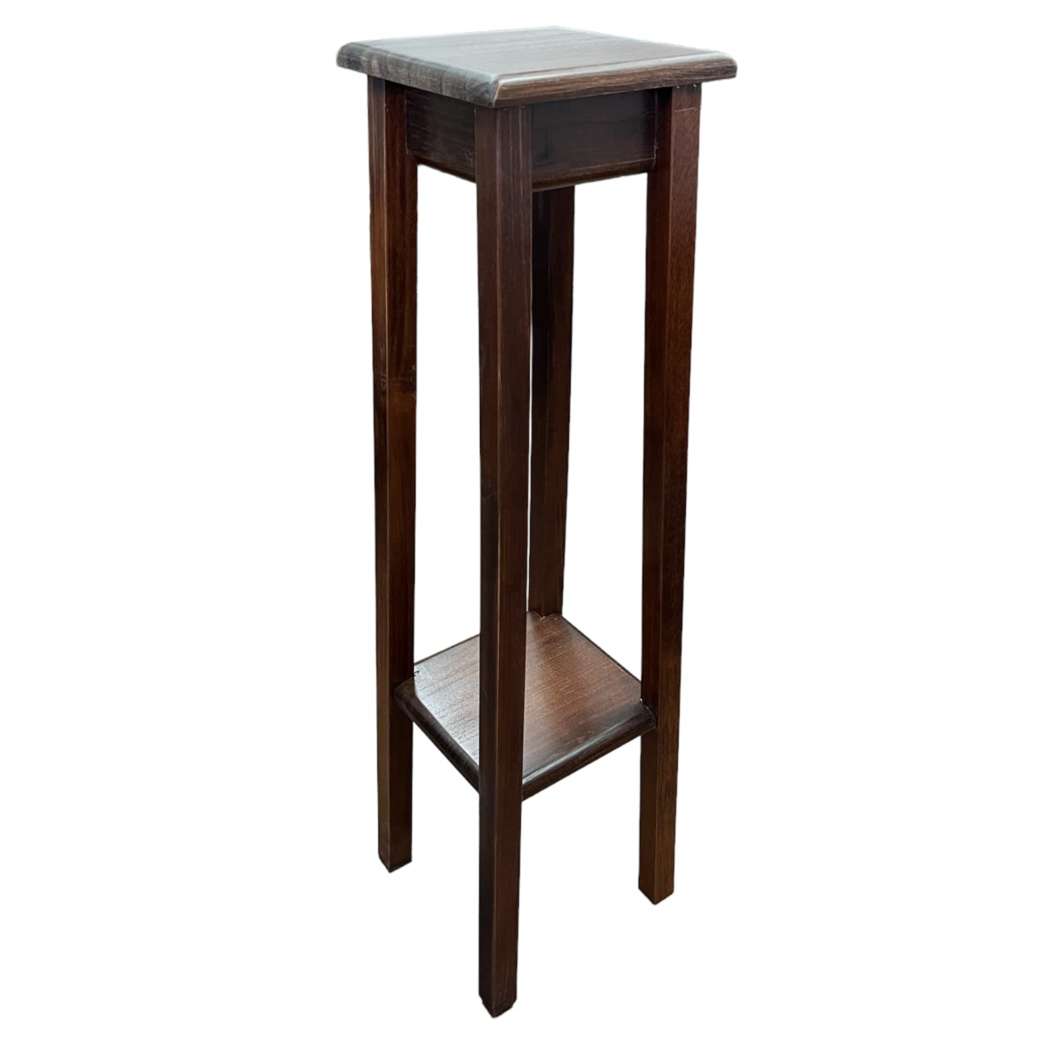 Marvin Colonna In Legno Noce Arredo Casa Ingresso Soggiorno Mobile Portavasi Portatelefono Supporto Ripiani Salvaspazio (97 cm)