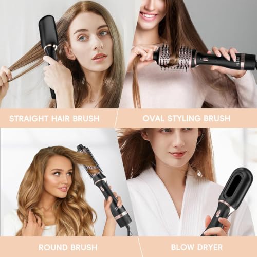 Image of Natrial Hair Dryer Blow Dryer Brush Thermal Round Hot Air Brush Set