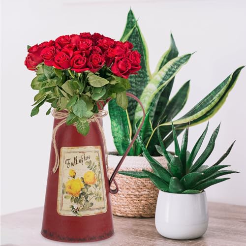 Cubo de hierro para flores vintage y jarra decorativa minkissy para arreglos en el hogar 5