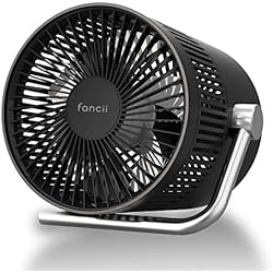 Ventilador Usb Ultra Silencioso Para Escritorio Fancii Ventilador USB Portátil de Sobremesa, Ultra Silencioso, Recargable y Turbo Potente - Ventilador de Escritorio con Múltiples Velocidades, 10cm de Alto, Batería de 2000 mAh