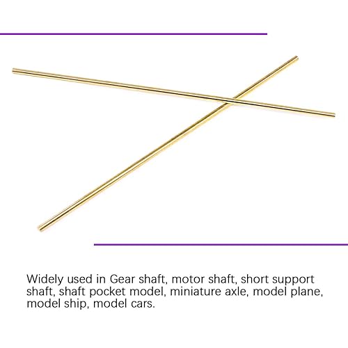 Miniatura 7 de Swpeet Juego de 2 barras de torno de varilla redonda maciza de latón de 1/4 de pulgada de diámetro, 14 pulgadas de largo, perfecto para varios ejes,