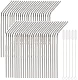 4 Bend Stainless Steel Straws for Rocky Mountain 30 Ounce Double-Wall Tumbler Vacuum Cup - CocoStraw Brand Drinking Straw TV (4 Bend Straws + Straw Lid)