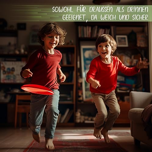 Kleintober Premium Wurfscheibe Kinder I mit Anleitung für Spiele I weich I Indoor & Outdoor Spielzeug ab 5, 6, 7, 8 Jahre I Mitgebsel Kindergeburtstag I Wurfring I Geschenke Mädchen & Junge