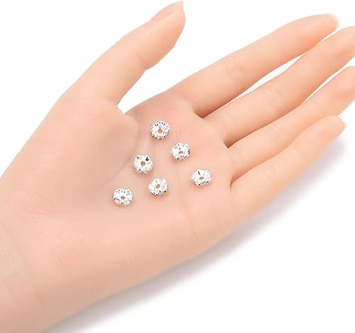 Miniatura 9 de 200 cuentas espaciadoras de cristal de flor ondulada de grado A de 0.236 in (0.24 pulgadas) de Adabele CF6-601