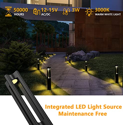 Wohenhao 10-Pack Low Voltage Landscape Pathway Lights With Wire Connectors, 3W 12V Ac/Dc Led Path Lighting For Courtyard/Lawn/Driveway, Ip65 Waterproof Die-Cast Aluminum Construction, 3000K Warm White #TOP1