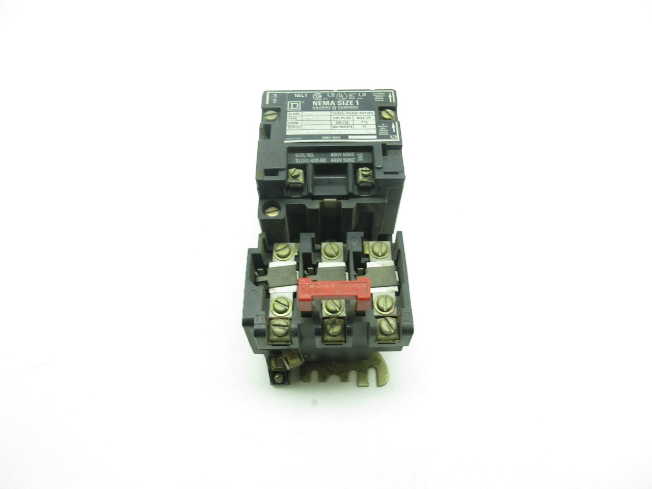 SQUARE D 8536SCG3 SCG 3 480V-AC 10HP SIZE 1 MOTOR STARTER