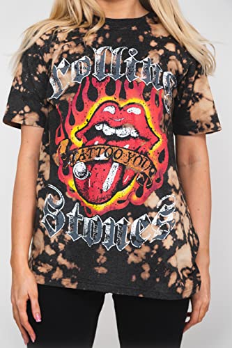 Rolling Stones The T Shirt Tattoo Flames Logo Nouveau Officiel Dip Dye Gris - Les Beatles, Paul McCartney, John Lennon, RIngo Starr, George Harrison Rolling Stones The T Shirt Tattoo Flames Logo Nouveau Officiel Dip Dye Gris – Image 8