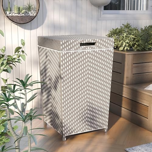 Cubo de basura de mimbre resistente a todo tipo de clima Greemotion Azur 2