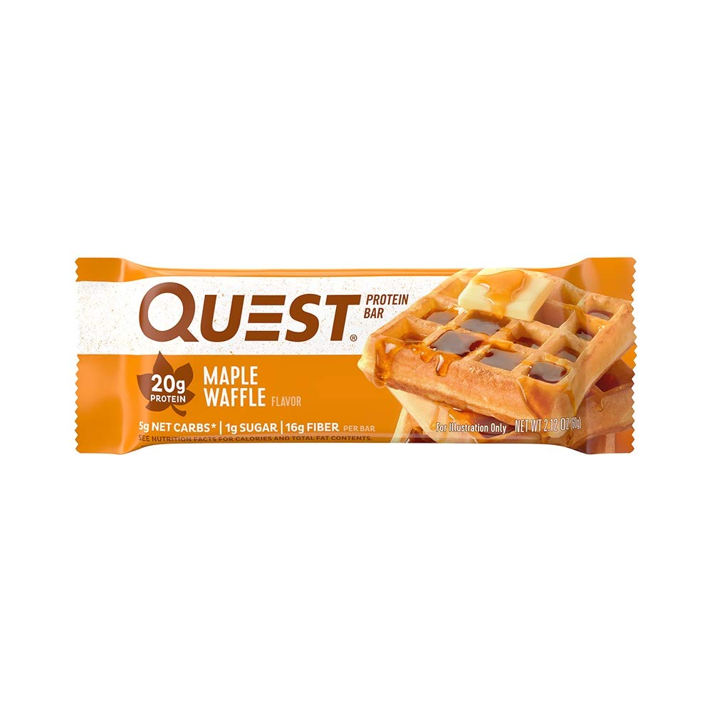 Quest Nutrition Protein Bar High Protein, Low Carb, Gluten Free, Keto Friendly, Maple Waffle 12 Count