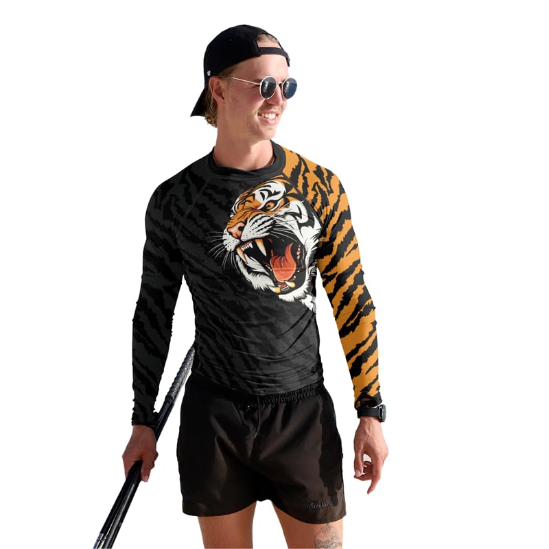 Tiger Men’s Rash Guard Compression Long Sleeve Baselayer Athletic Fight Wear Shirt Jiu Jitsu MMA BJJ Training4