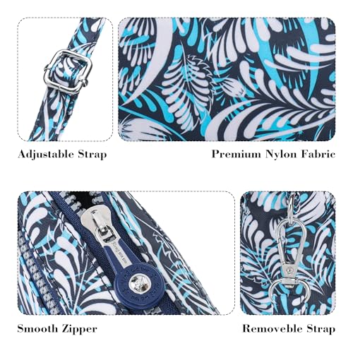 Image of Small Wristlet Wallets for Women Nylon RFID Cross body bag | Cell Phone Purse with Built-In Card Slots for Daily Outings