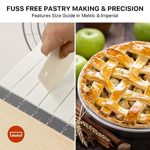 Image of Silicone Mat, 26 x 16inch Extra Large Non-stick Pastry Baking Mat with Measurement, Resuable Thick Cookie Sheet Counter Mat, Dough Rolling Mat, Oven Liner, Fondant /Pie Crust Mat