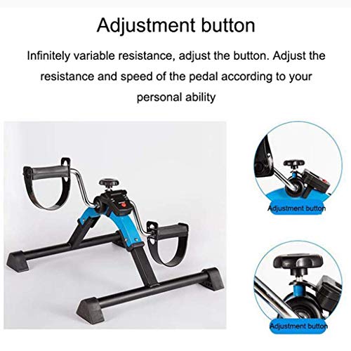 Image of Portable Pedal Exercise Exercise Bike For Rehabilitation Training /Arm And Leg Training Mini Portable Fitness Equipment Blue And Black