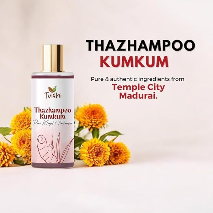 Image of Thazampoo Kumkum Maroon - 50 Gms - Pack of 2 | Organic Maroon Kumkum Bindi Powder for Women | Organic Sindoor