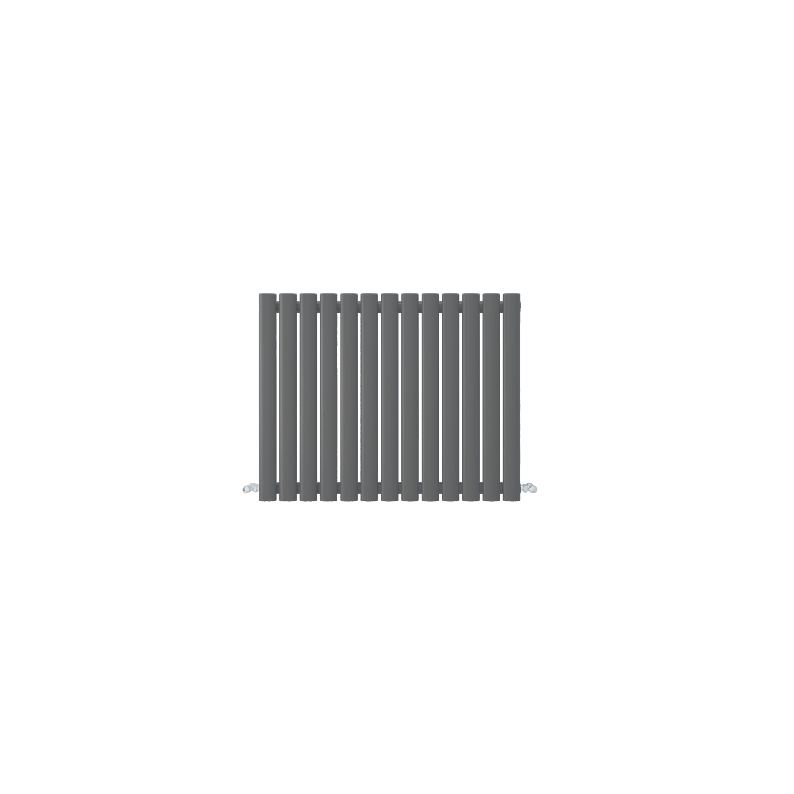 SLINE SANITARY Horizontal Designer Oval Column Radiator, Oval Radiator Anthracite, 600×767mm Double Panel Modern Radiator for Bathroom/Living Room, Central Heating Rads, Amazon Radiator Wall Mounted