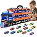 GYYCKTD Cars Truck Set Transport Toy for Kids, Race Track Set with 12 Die-Cast Cars, Trucks Playset, 2-Tier Launching Tracks, Carrier Toy for Boys Girls Birthday Gifts for Boys Ages 1-3 2-4 3-5 4-7