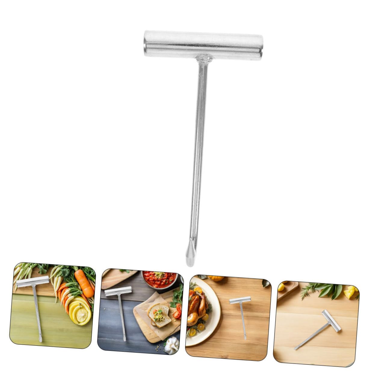 VICASKY Ganci per Carne per Disossare 5 Pezzi in Acciaio Inossidabile Manico a T Resistente e Precisione per Cucina