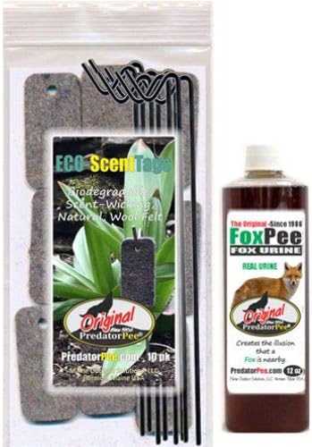 PredatorPee Original Fox Urine -Territorial Marking Scent-12oz Bottle Combo with ScentTags