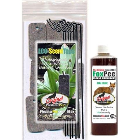 PredatorPee Original Fox Urine -Territorial Marking Scent-12oz Bottle Combo with ScentTags Cover