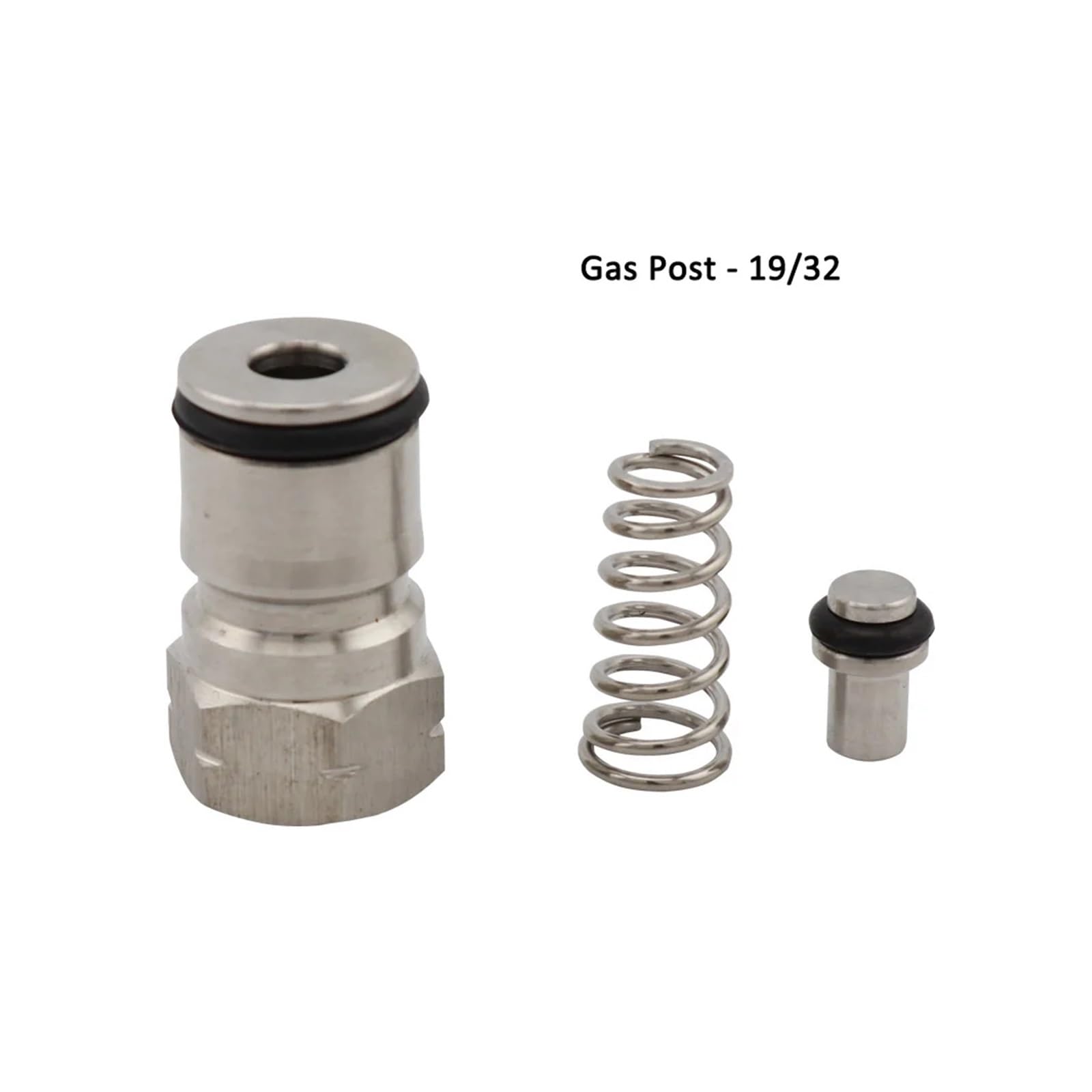 Bierfass-Kugelverschluss-Set (Kugelverschlussbolzen & Ventilkegel) – Edelstahl 304 & lebensmittelechter Gummi – 19/32"-18 & 9/16"-18, 1 Stück(19 32-g)
