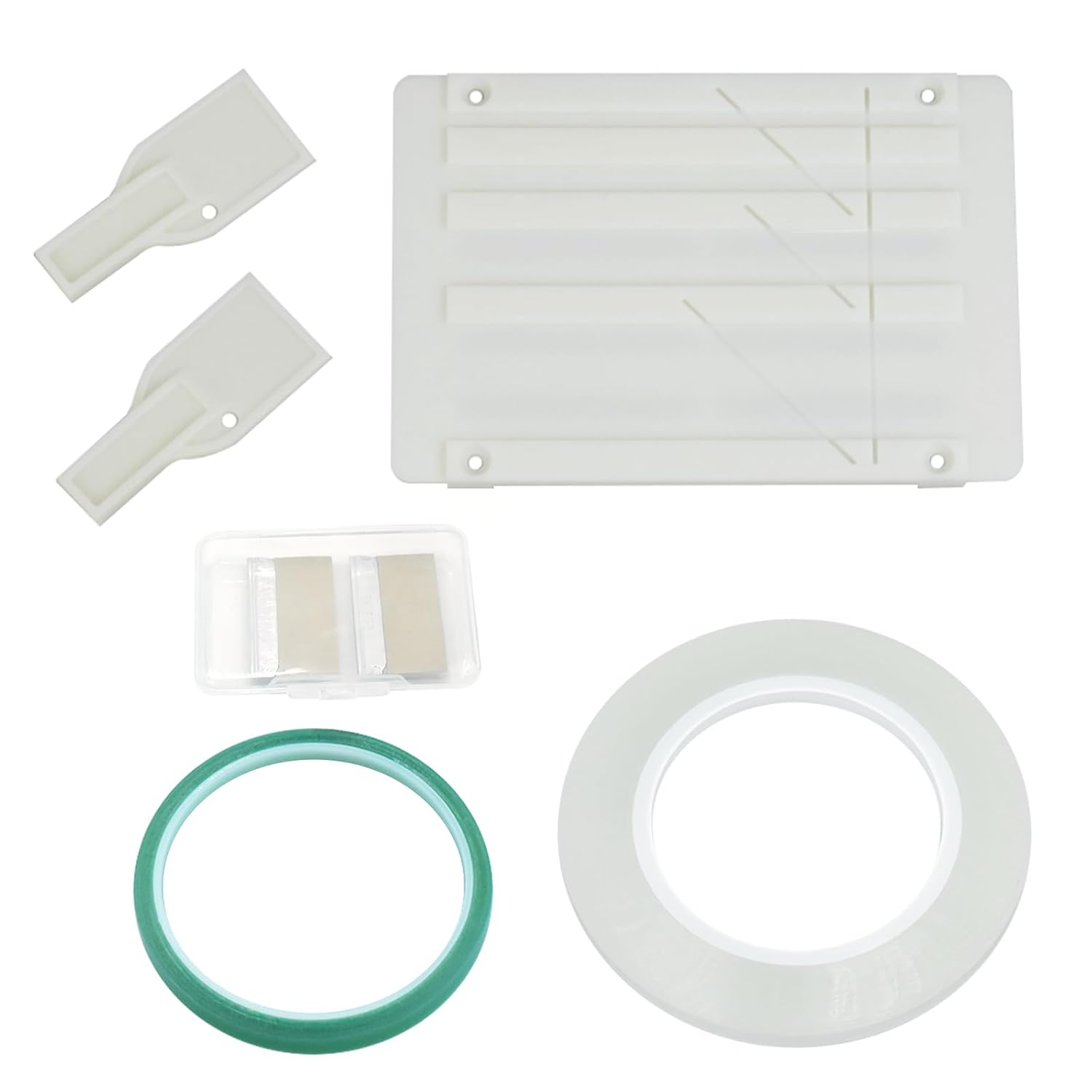 Tape Splicing Block Set for Reel-to-Reel Tape Repair, White | Compatible with 1/8, 1/4, 1/2 and 1 inch reel tape, for audio tape splicing, editing and repair