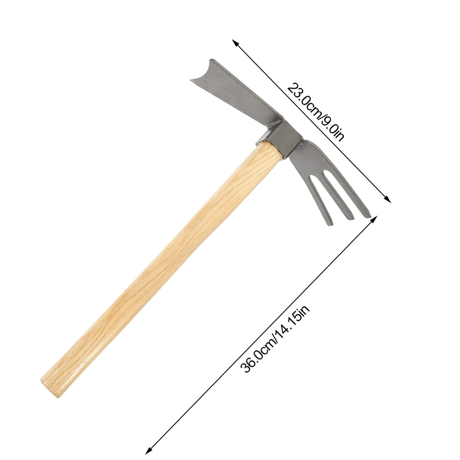 SUPVOX Rastrillo De Cultivador Y Azada Forjada 2 Piezas De Azada Pequeña para Arrancar Mini Azada con Mango De Madera Herramienta De Excavación De Jardín para Jardinería Prospección
