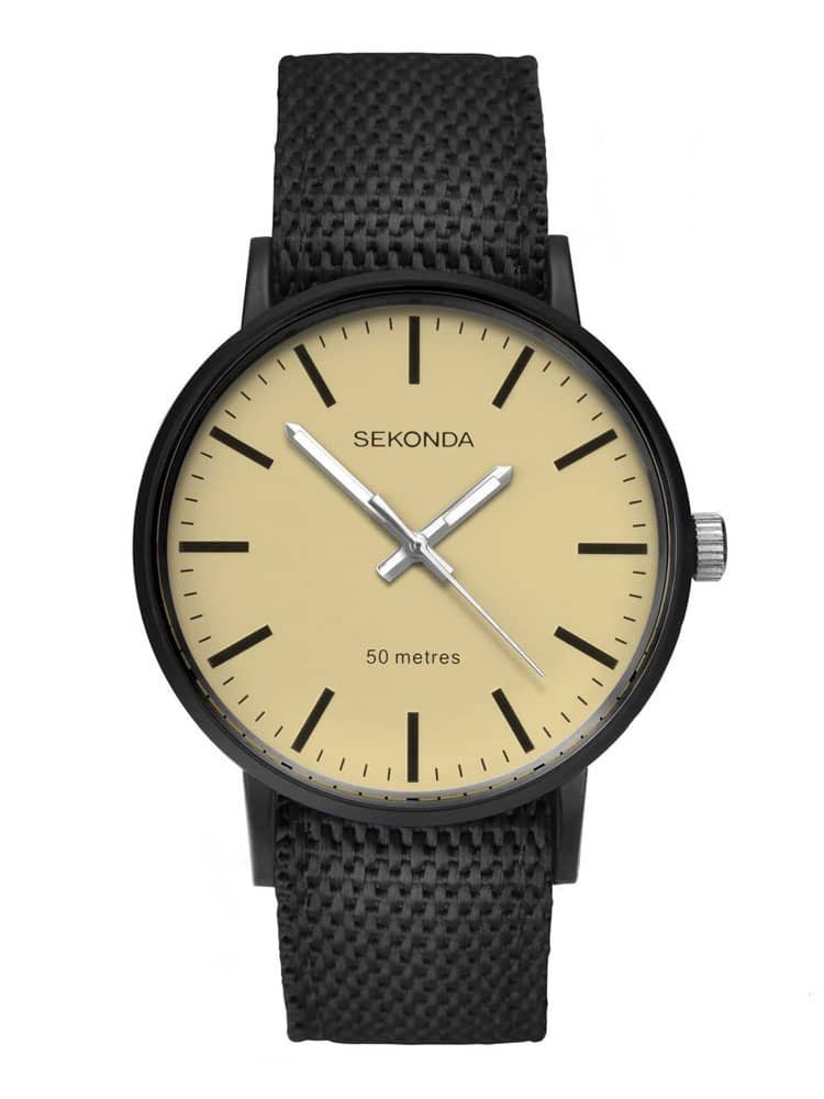 SekondaMens Analogue Classic Quartz Watch with Nylon Strap 1494.27