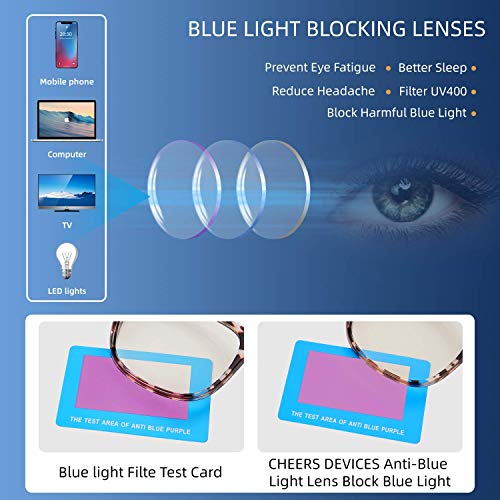 WINTOO 5Pack Reading Glasses Blue Light Blocking Computer Readers for Men Women Anti Glare UV Ray Filter Eyeglasses - Thumbnail 6