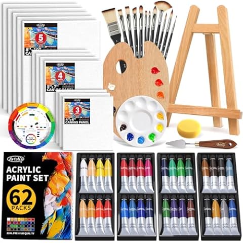 ARTALLY 62-Piece Acrylic Paint Set Cover